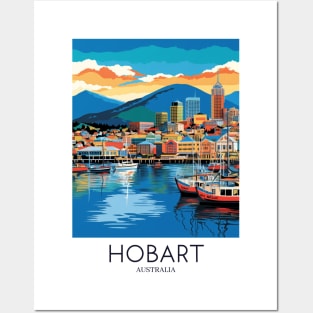 A Pop Art Travel Print of Hobart - Australia Posters and Art